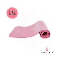 HAPPYFIT [FREE Strap] Yoga Mat Motif NBR 10mm - Matras Yoga NBR - Matras Olahraga