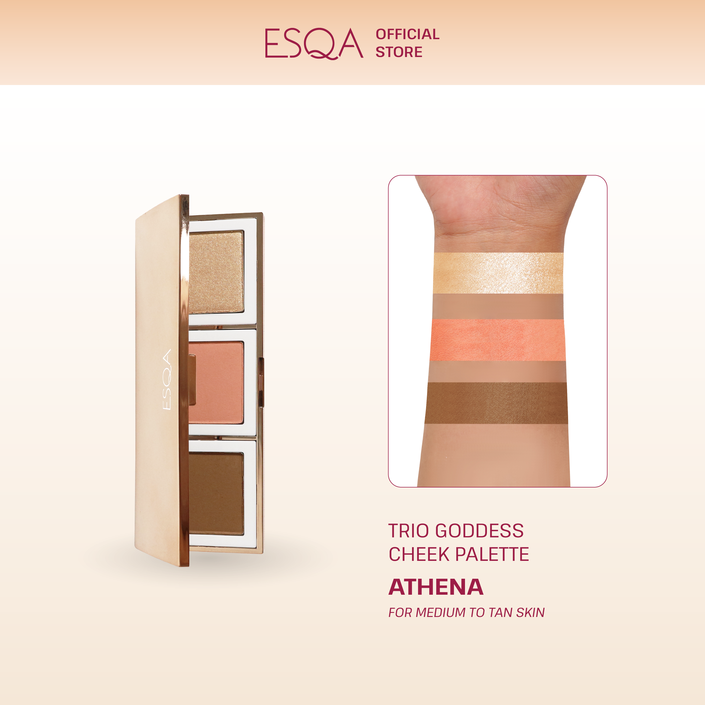 ESQA Trio Goddess Cheek Palette