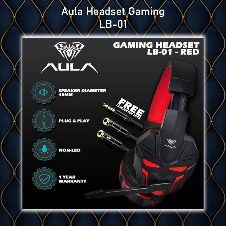 Headset Gaming Aula Prime LB-01 Red