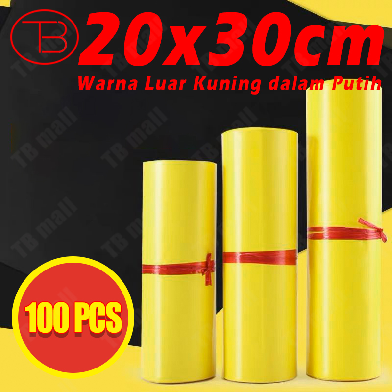 Fumu Plastik Packing Polymailer PE Kuning 20x30cm Isi 100pcs Lem Perekat Tebal Grosir Termurah