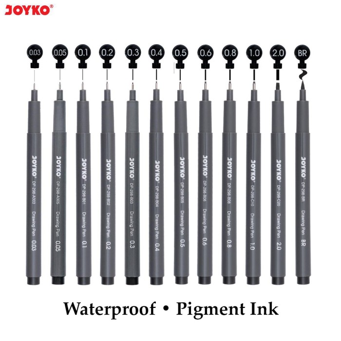 Joyko Drawing Pen Satuan DP-298 - Waterproof Pigment Ink