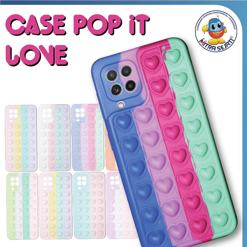 Case Mi 11 Pocophone M3 Pocophone X3 Redmi Note 10 Pro Redmi Note 8 Redmi Note 9T Casing Silikon Love Pop It Casing Handphone