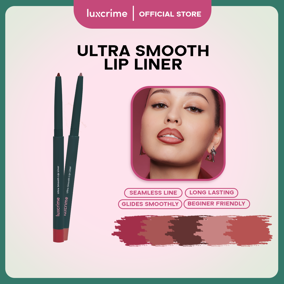 Luxcrime Ultra Smooth Lip Liner - Pensil Bibir Waterproof Transferproof & Tidak Memudar