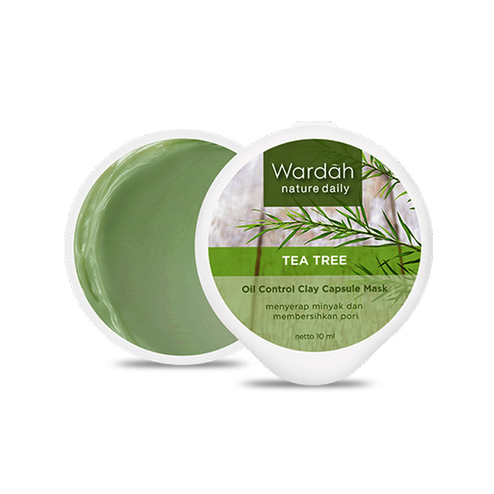 Wardah Nature Daily Capsule Mask - Tea Tree Oil Control Clay Mask 10 ml / Masker Kapsul Wardah / Masker Wajah