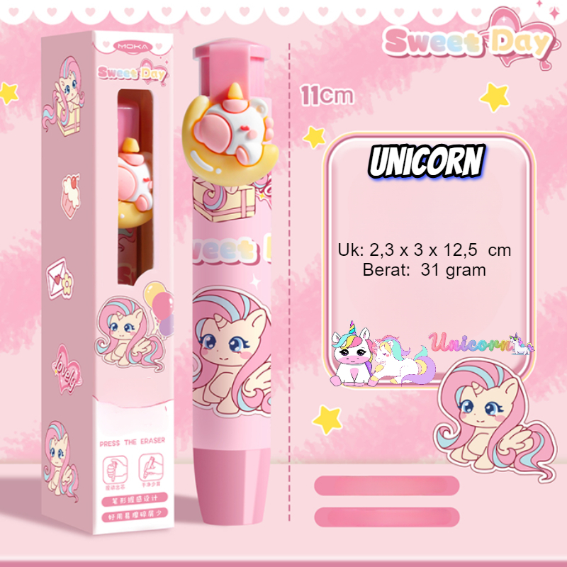 PENGHAPUS MEKANIK 3D BENTUK CAPYBARA UNICORN PANDA DLLL KAWAII