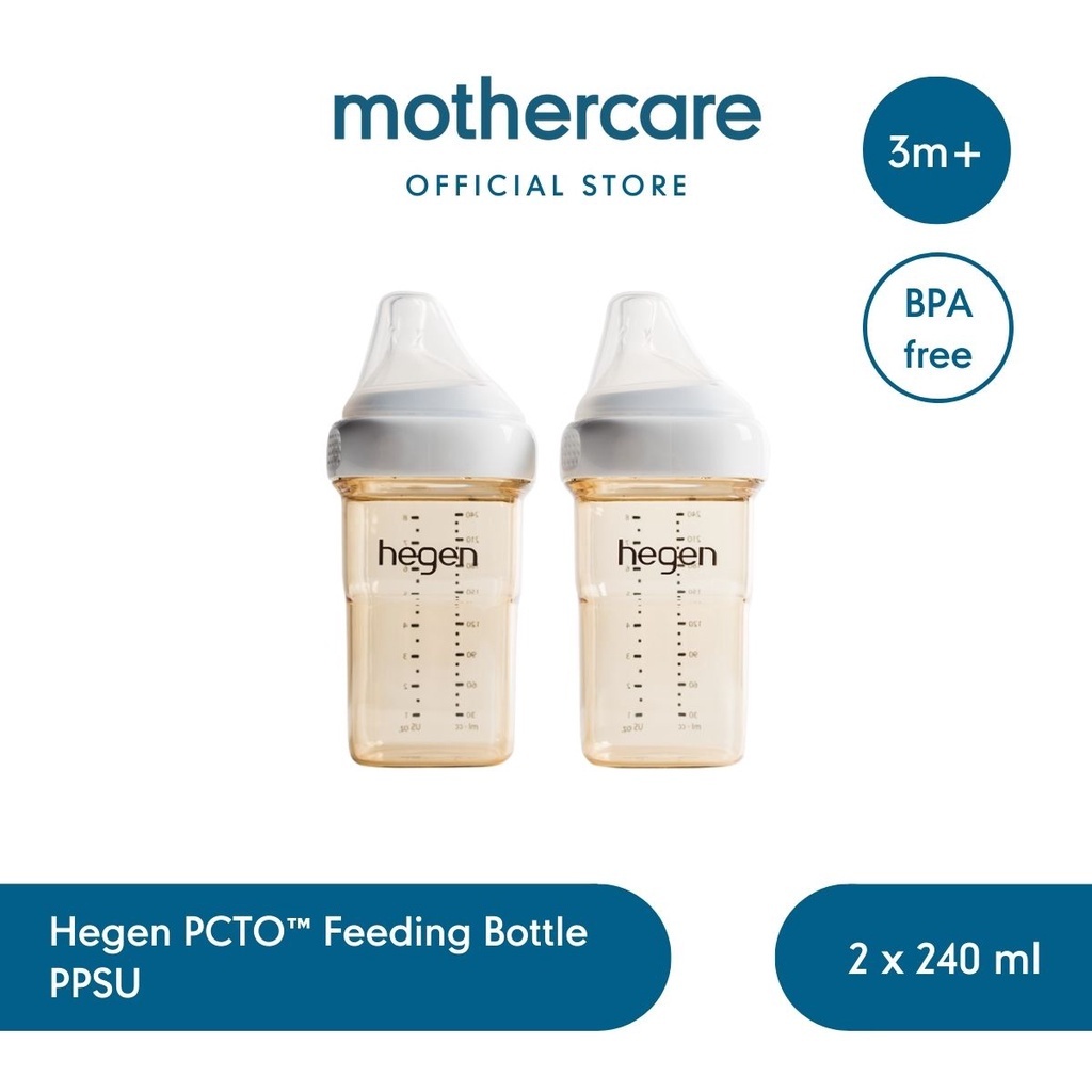 Hegen PCTO Feeding Bottle PPSU 240 ml (2Pk) - Set Botol Susu Anak Bayi