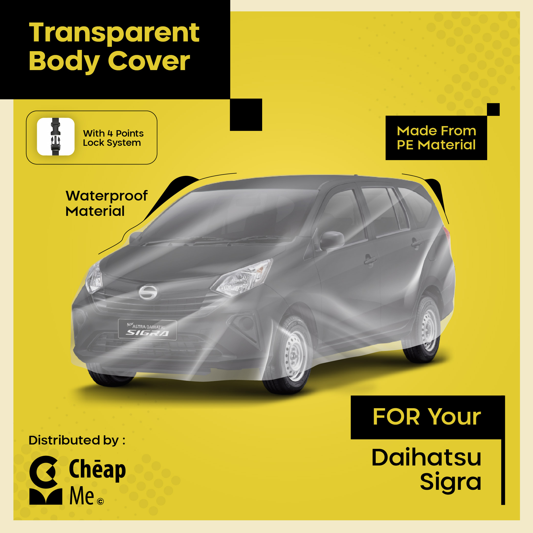 Sarung Mobil SIGRA Cover Mobil Murah Body Cover Transparant TEBAL Car Cover WATERPROOF