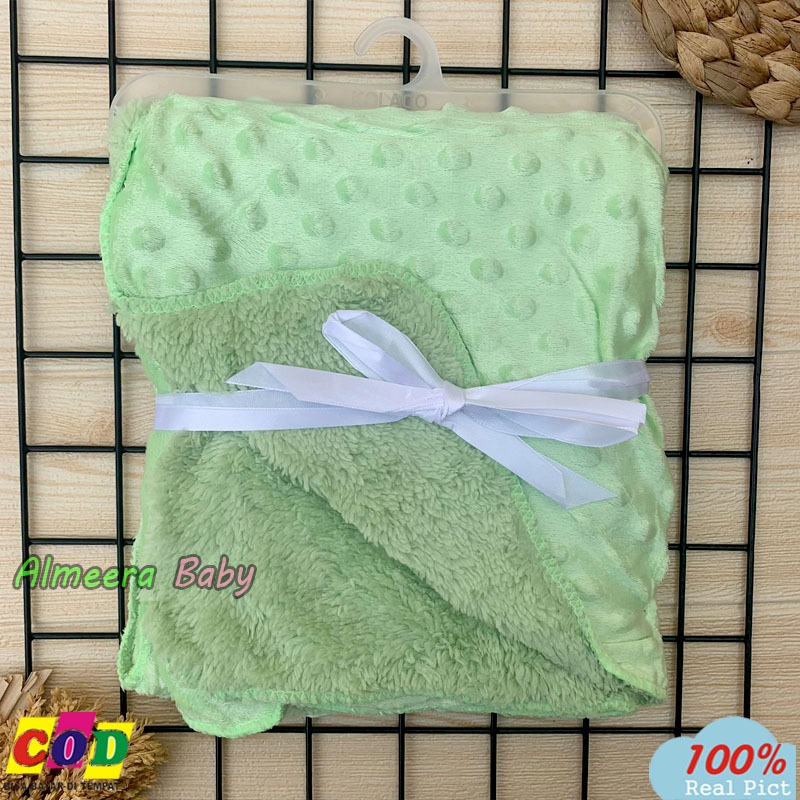 Selimut Bayi Tebal Selimut Bayi Double Fleece Ukuran 90 Cm x 75 Cm Gift