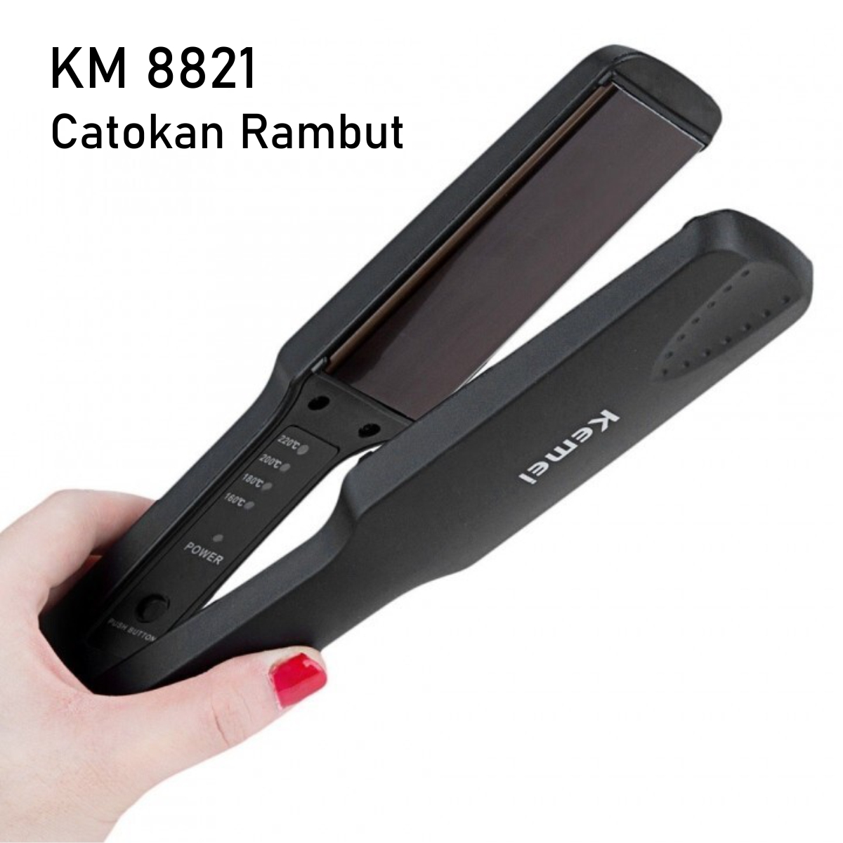 KM 329 / KM-329 Catokan Rambut Lurus Tahan Lama Ala Salon Smoothing Temperatur Control Syling Tools
