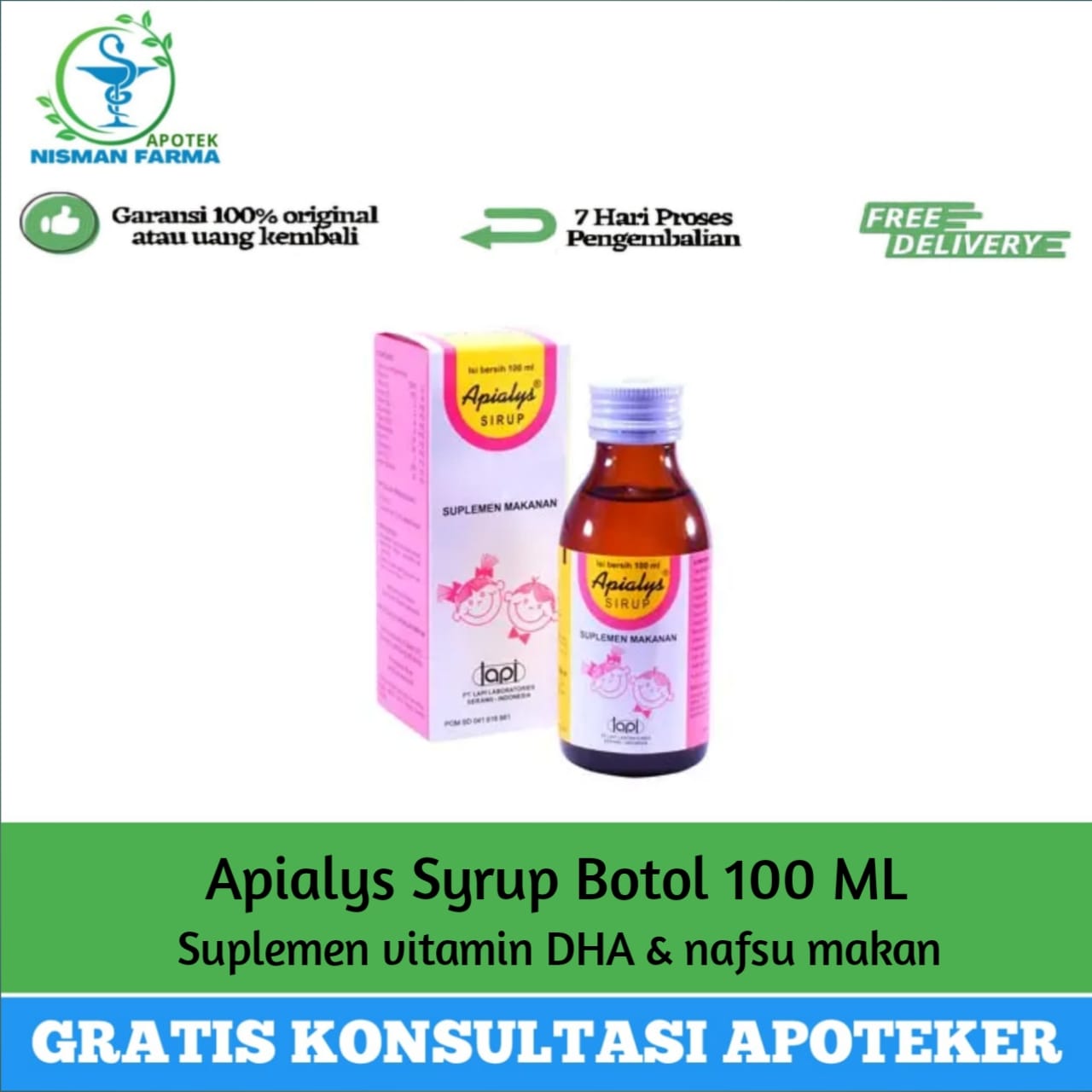 Apialys Syirup untuk Meningkatkan Nafsu Makan & Menjaga Stamina Tubuh - 100ml