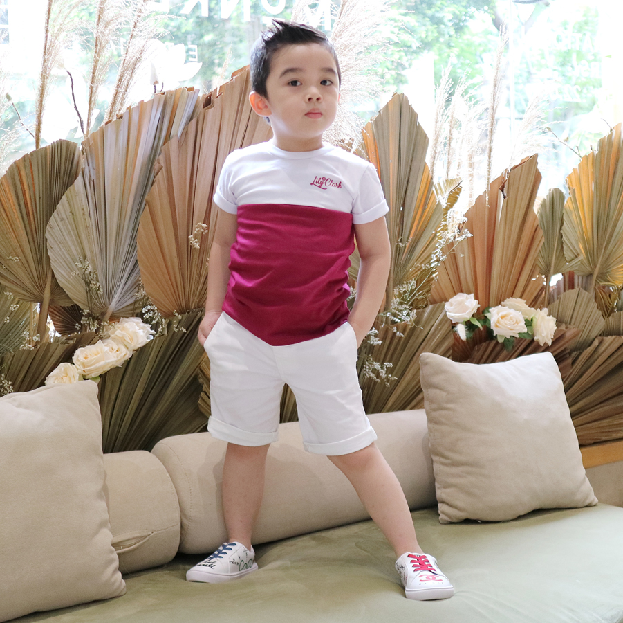 Baju Anak Laki Laki Nyaman Bahan Adem Model Casual Magenta Putih Lily and Clark baju anak laki laki nyaman bahan adem model casual magenta putih lily clark