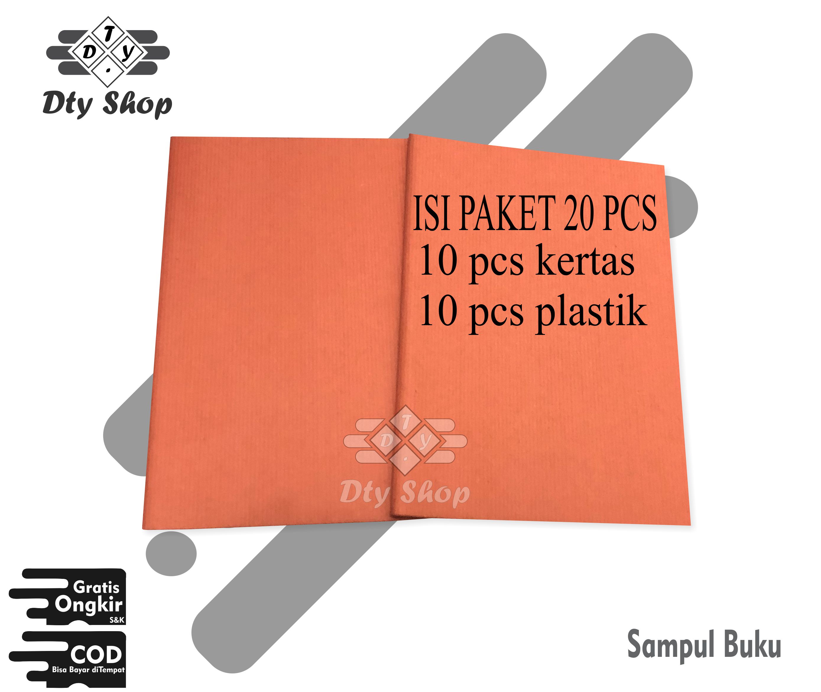 SAMPUL BUKU DAN PLASTIK 20PCS SAMPUL BUKU SEKOLAH PAKET KERTAS SAMPUL DAN PLASTIK