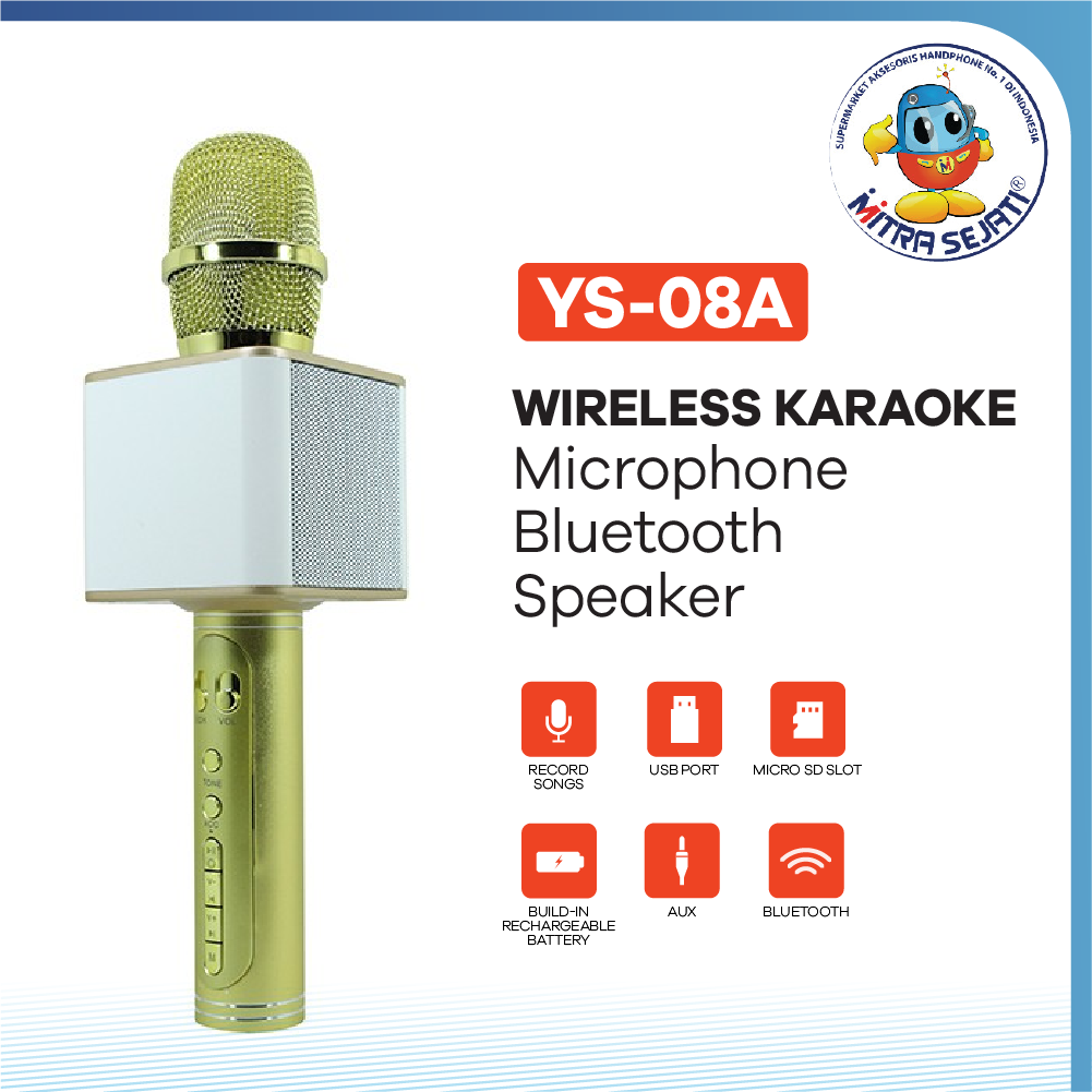 Microphone Bluetooth Speaker YS08A - 1MICBTSYS08A