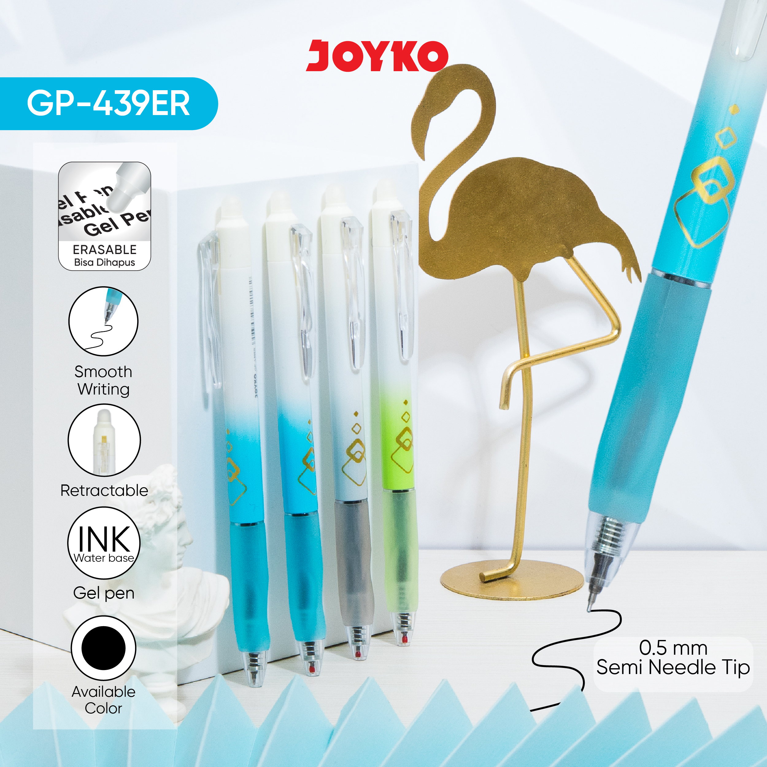 JOYKO Erasable Gel Pen Pulpen Pena Bisa Dihapus GP-439ER 0.5 mm