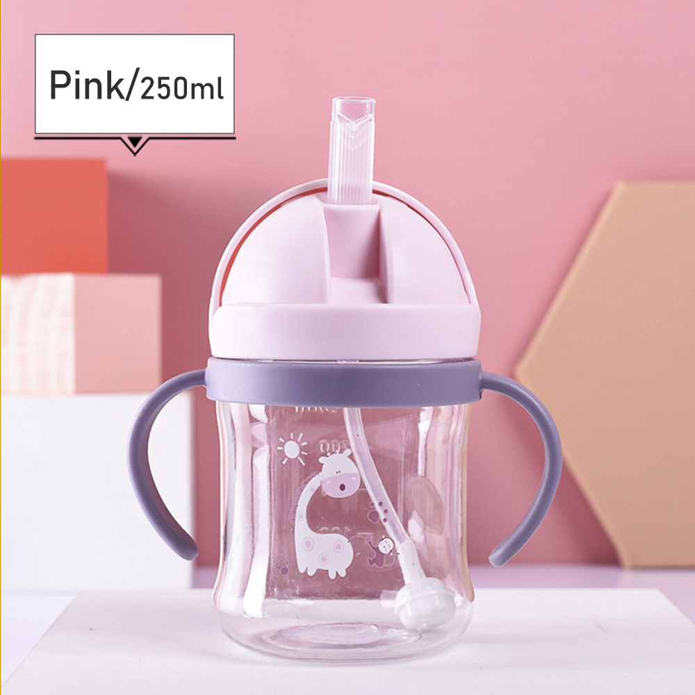 BabyShine Botol minum bayi anak sedotan training cup baby anti tumpah sippy cup 250ml dengan gagang handle