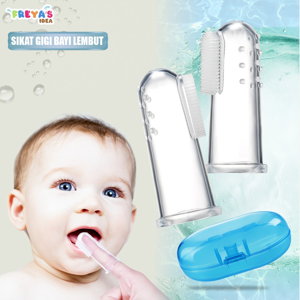 FR-C866 Sikat Gigi Bayi Bahan Silikon Baby Finger Toothbrush Lembut Pack Kotak / Sikat Lidah Bayi New Born Pembersih Mulut Bayi