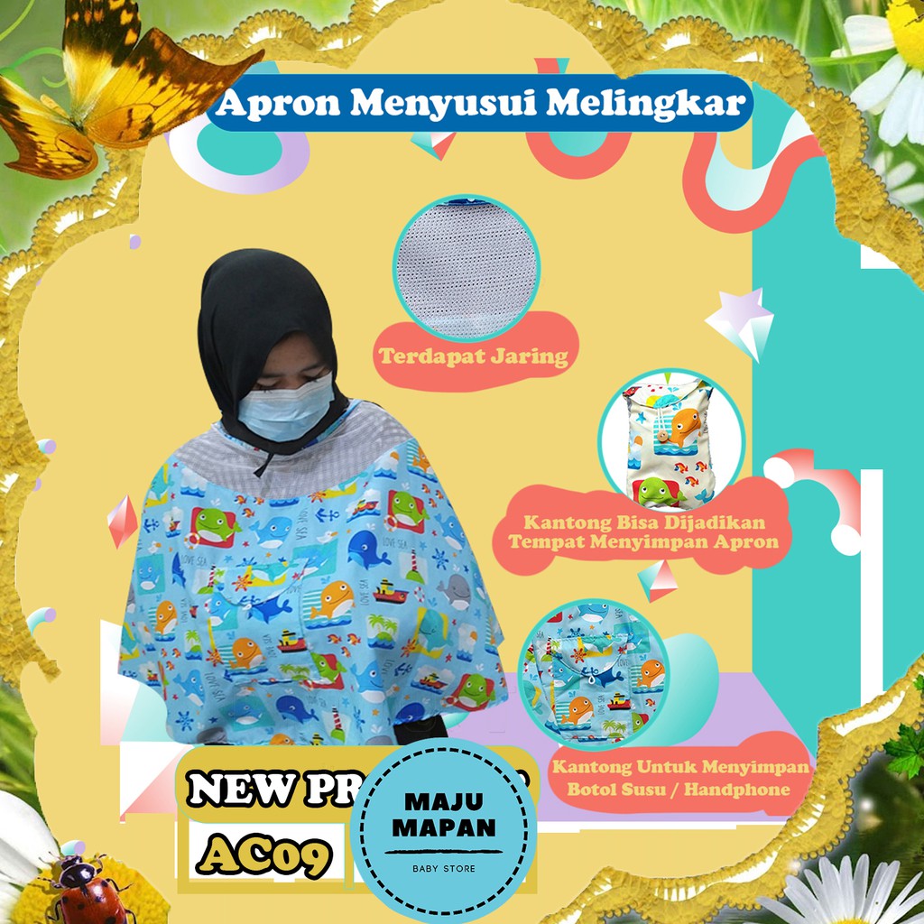 Apron Menyusui Melingkar Jaring / Nursing Cover / kain Penutup Menyusui ZAC09