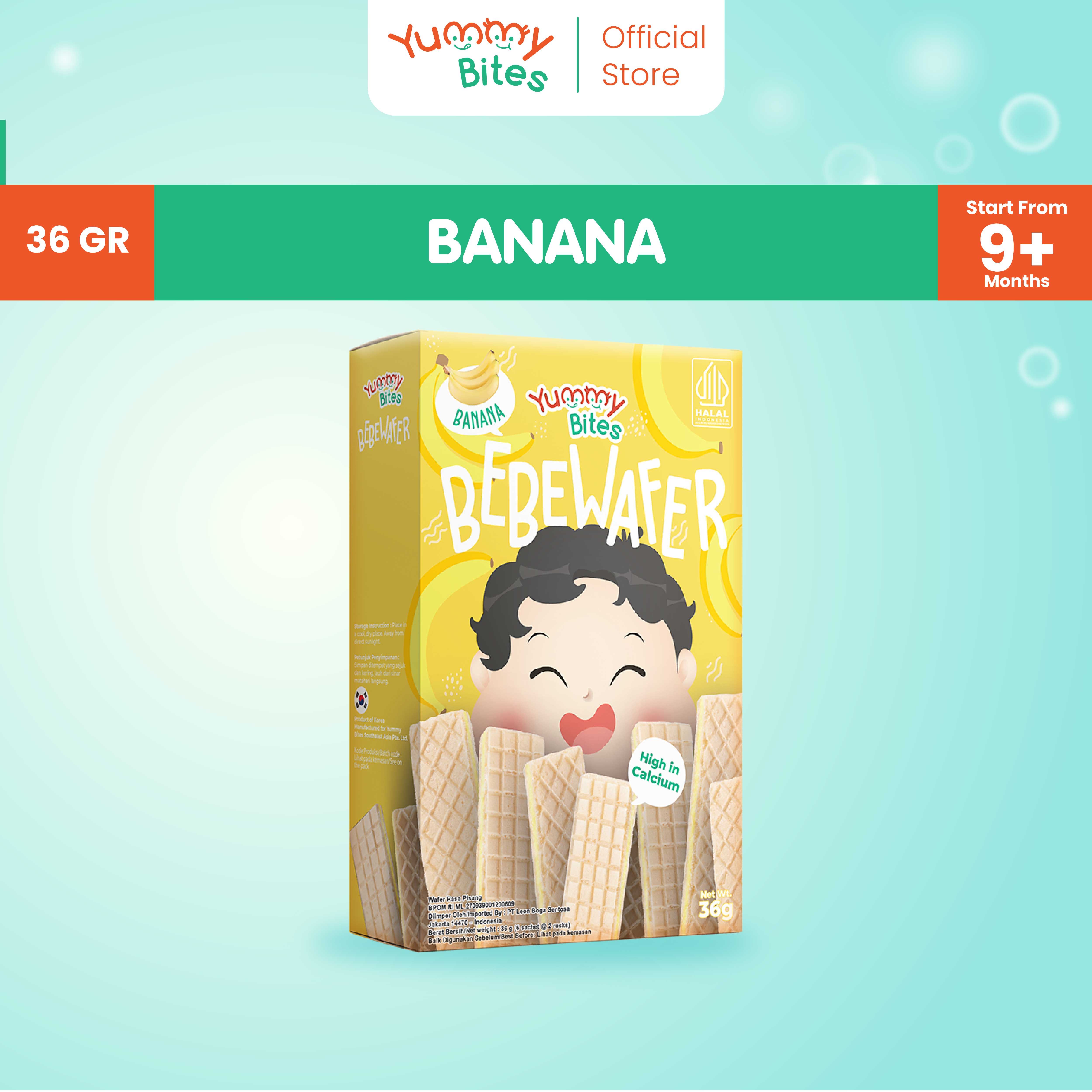 Yummy Bites Bebewafer 36 GR Snack Baby/ Cemilan wafer anak/ Snack anak