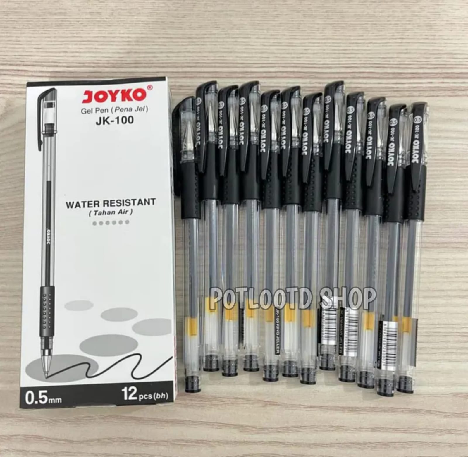(12pc) Gel Pen Pulpen Pena Joyko JK-100 Black 0.5 mm/pen Joyko P0TL00TD SHOP
