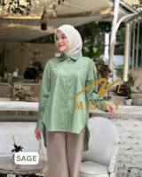 Elea Shirt by Mdly Baju Atasan Wanita Kemeja Lengan Panjang Muslimah