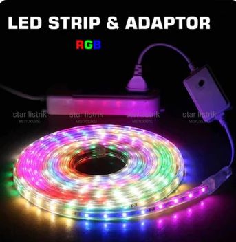 GoShop Lampu LED Strip MERAH PUTIH Warna Warni Panjang 8 METER 220V + ADAPTOR Dekorasi Agustusan