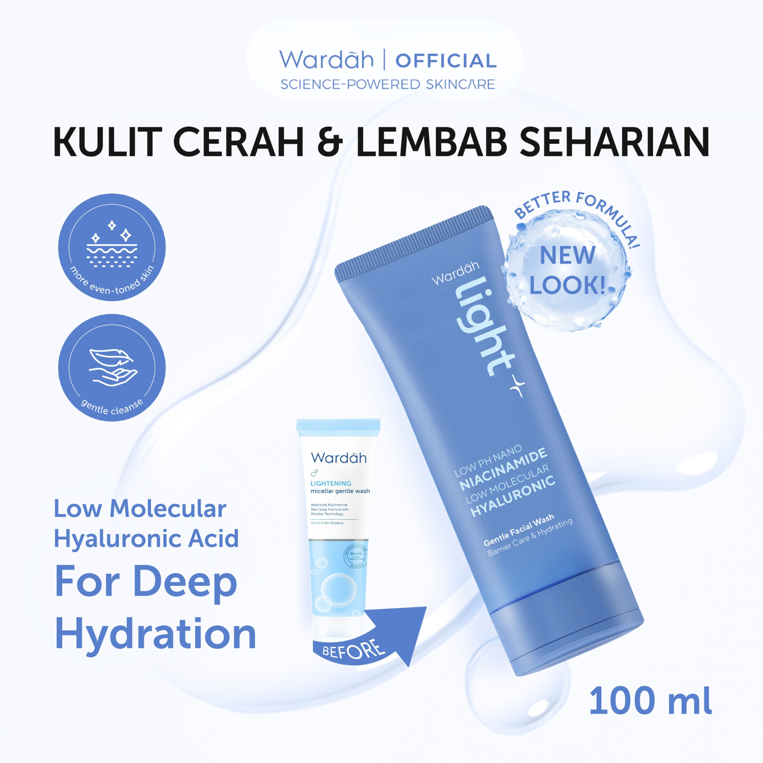 WARDAH Lightening Niacinamide Micellar Gentle Wash - Facial Wash dengan Advanced Niacinamide - Sa...