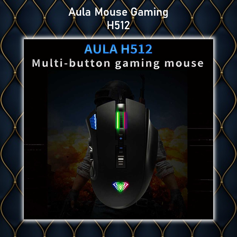 Mouse Gaming Full key programming AULA H-512 - Sensor P3325 -RGB LED