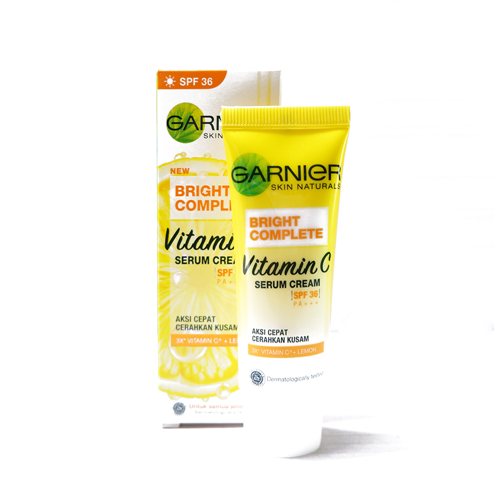 Garnier Bright Complete Vitamin C Serum Cream SPF 36 20 ml/ Kemasan Baru Light Complete