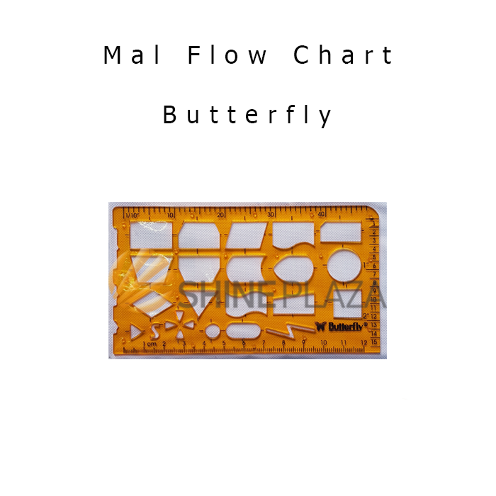 Mal Cetakan Flow Chart Butterfly BT-966-771-N - Penggaris Teknik FlowChart Template Mall Sablon