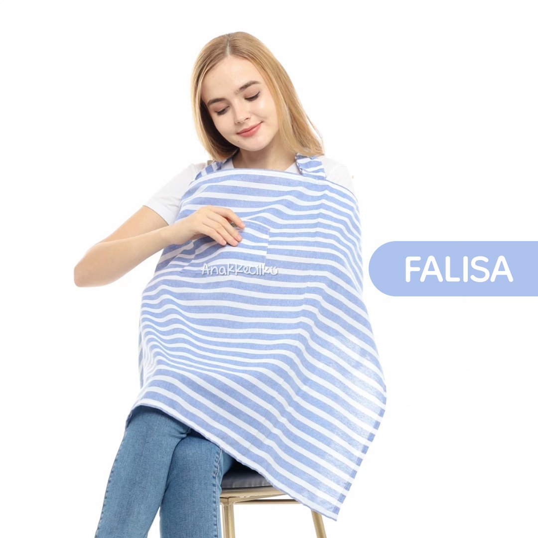 Anakkecilku Penutup Menyusui Nursing Cover Tali Motif Stripe