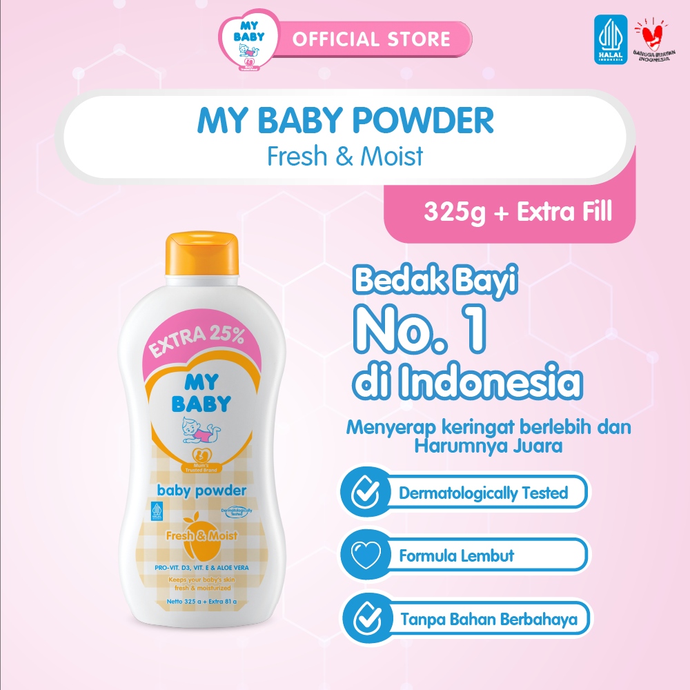 MY BABY Powder Fresh & Moist 325 g - Exp: 02.2029