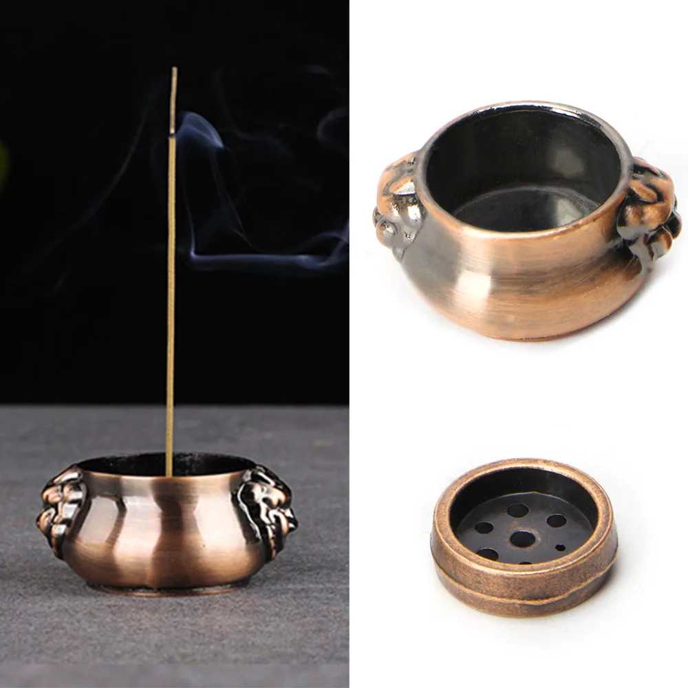 Tempat Dupa Lidi Double Lotus Mini Incense Holder Zinc Alloy - TaffHOME YJ-B1