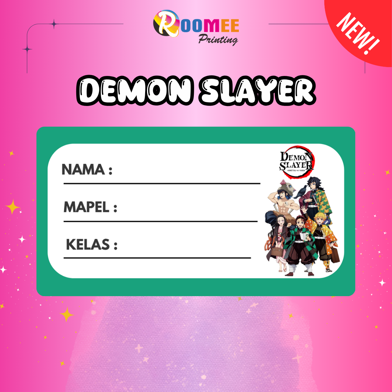 (20 PCS) STIKER MAPEL MODEL KARAKTER BARU / STIKER NAMA / STIKER MATA PELAJARAN / STIKER LABEL NAMA