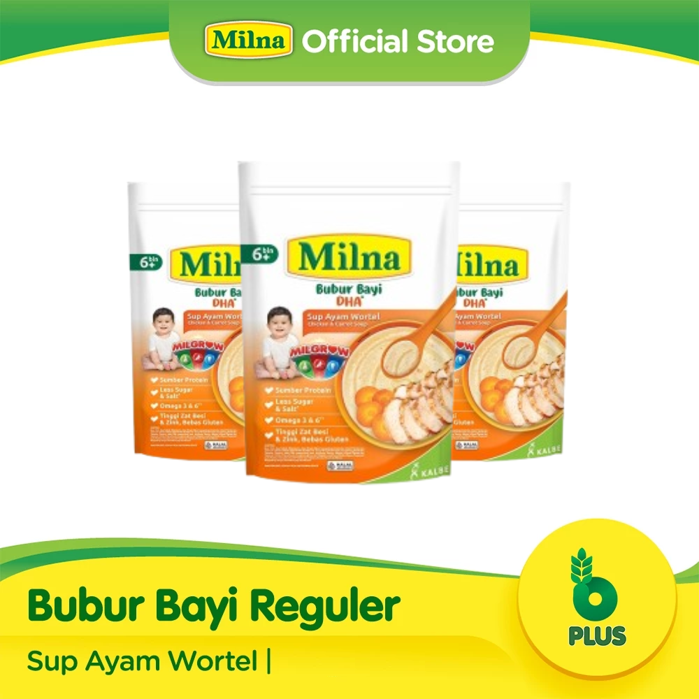 Milna Bubur Reguler 6+ Sup Ayam Wortel 120gr x3