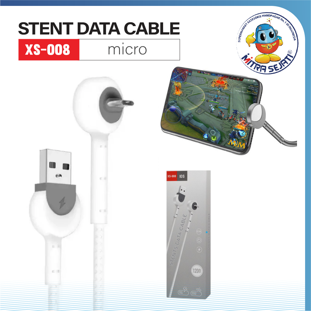 Kabel Data Micro USB Stents Full Color Fast Charging-1KDMICSTW