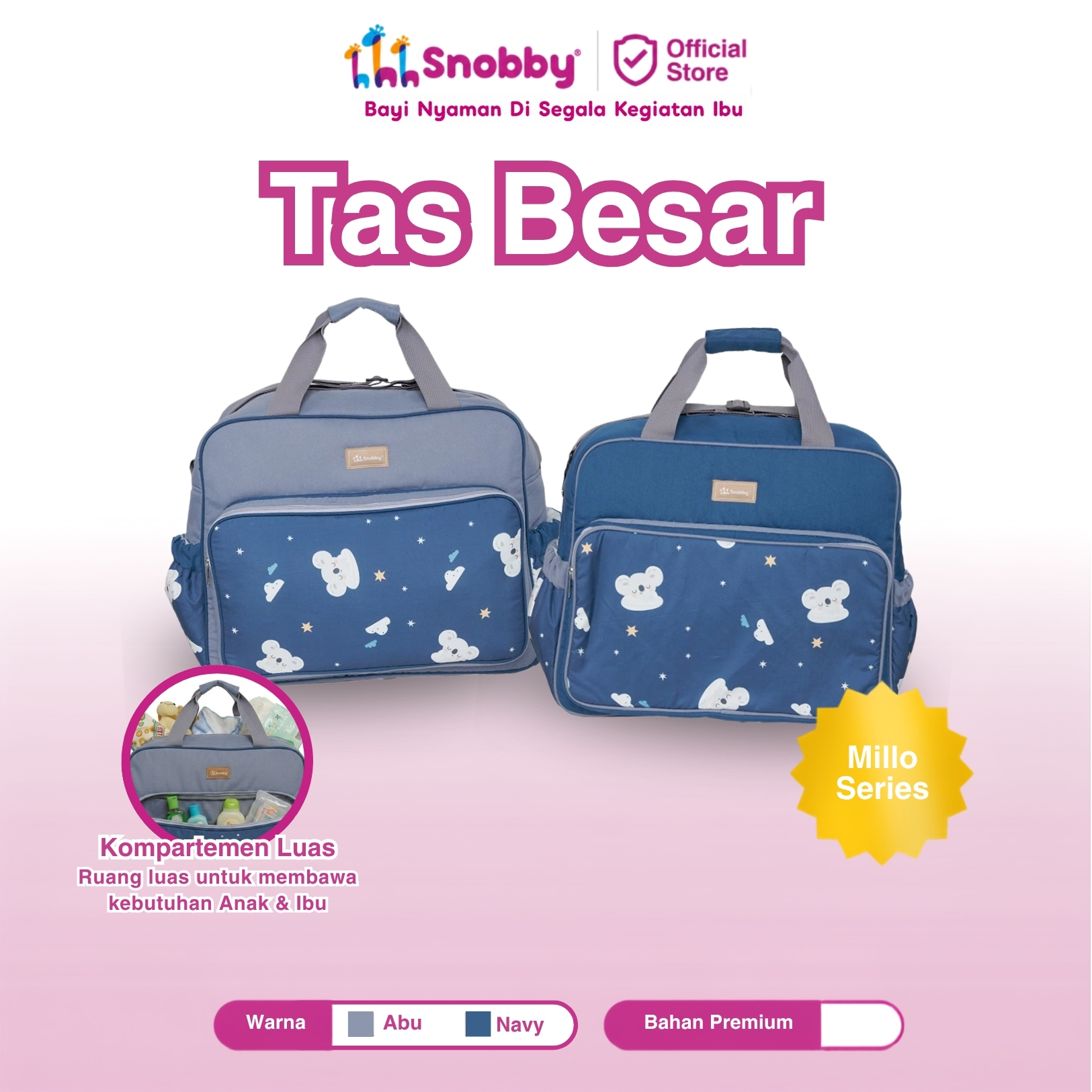 SNOBBY Tas Bayi Besar Millo Series