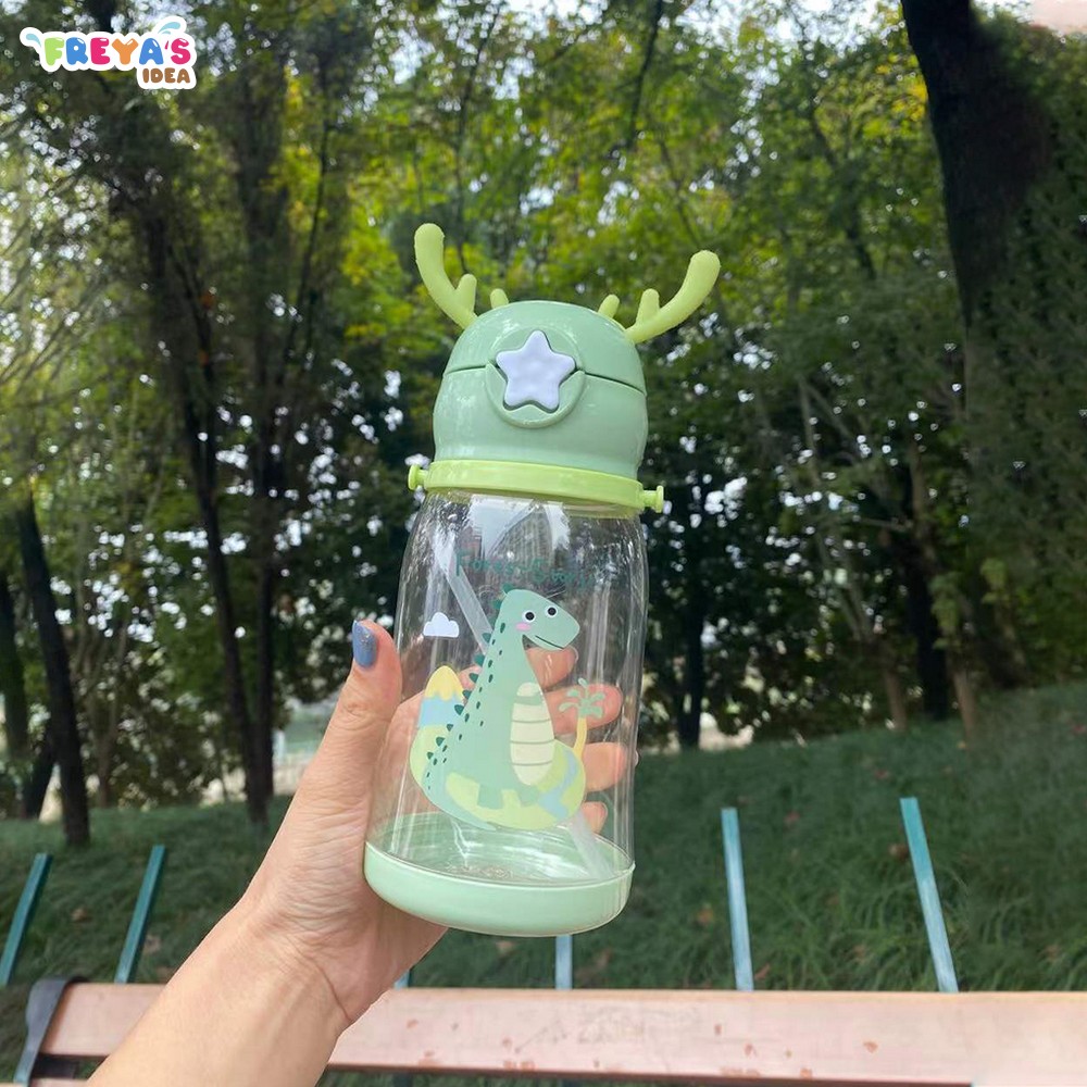 FR-C406 Botol Air Minum Anak Sedotan 610ml Model Tanduk Rusa Lucu / Botol Minum Anak BPA FREE Food