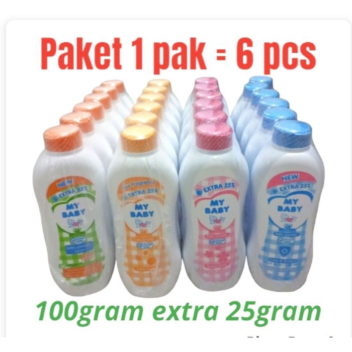 Paket Hemat 6 pcs Bedak My Baby 100 extra 25gr