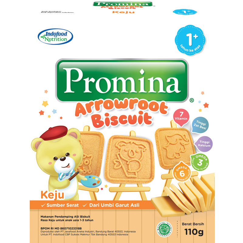 Promina Arrowroot Cookies Keju N-Shape 110 g