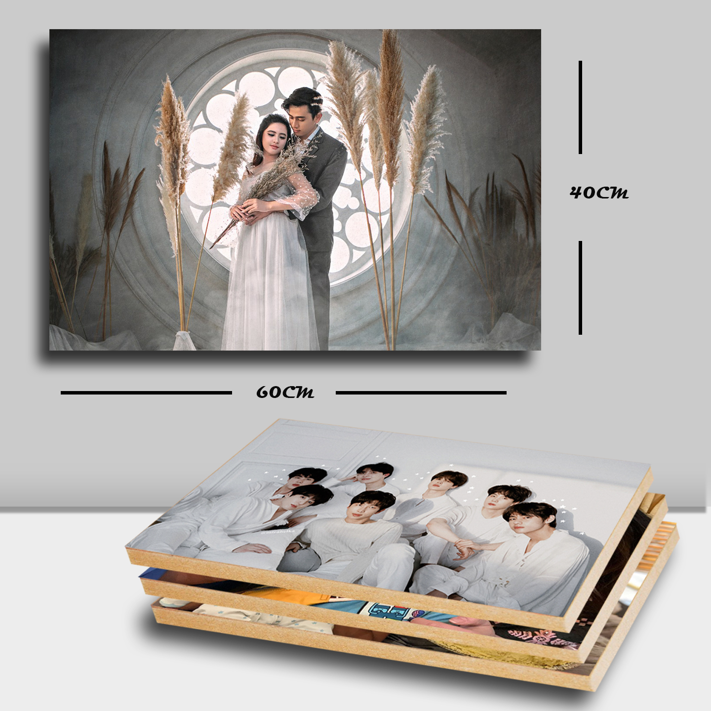 CETAK FOTO PLUS BINGKAI TERMURAH UKURAN JUMBO 40X60 CM / 30R