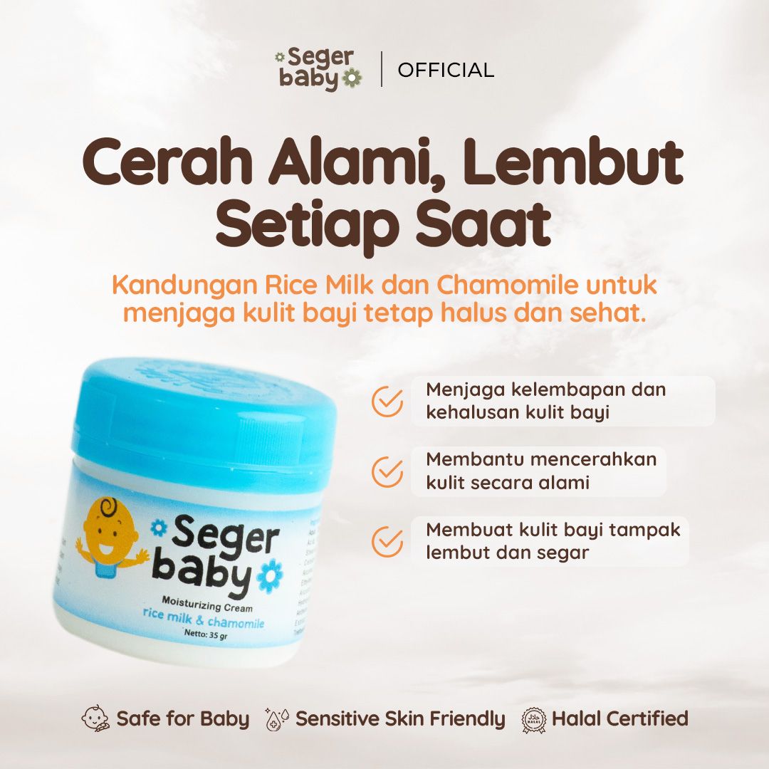 Seger Baby Moisturizing Cream Rice Milk & Chamomile 35gr Baby Lotion Krim Bayi