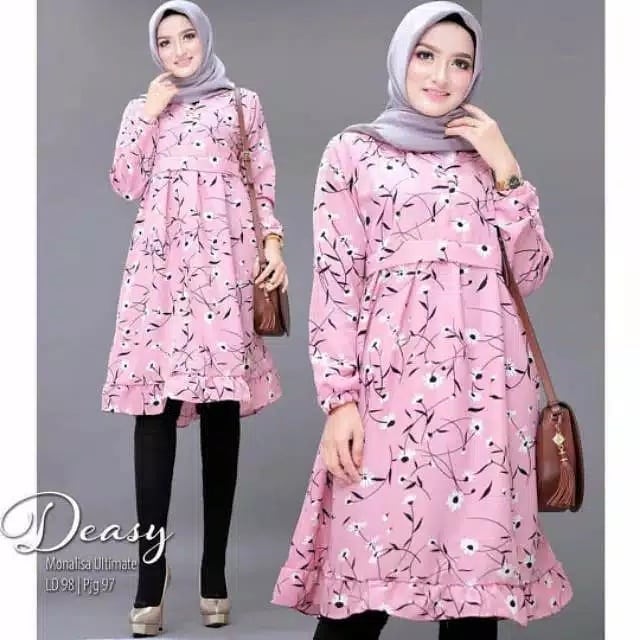 Baju Muslim Modern DEASY TUNIK MONALISA PREMIUM Atasan Wanita Tunik Terbaru 2020 Tunic Termurah