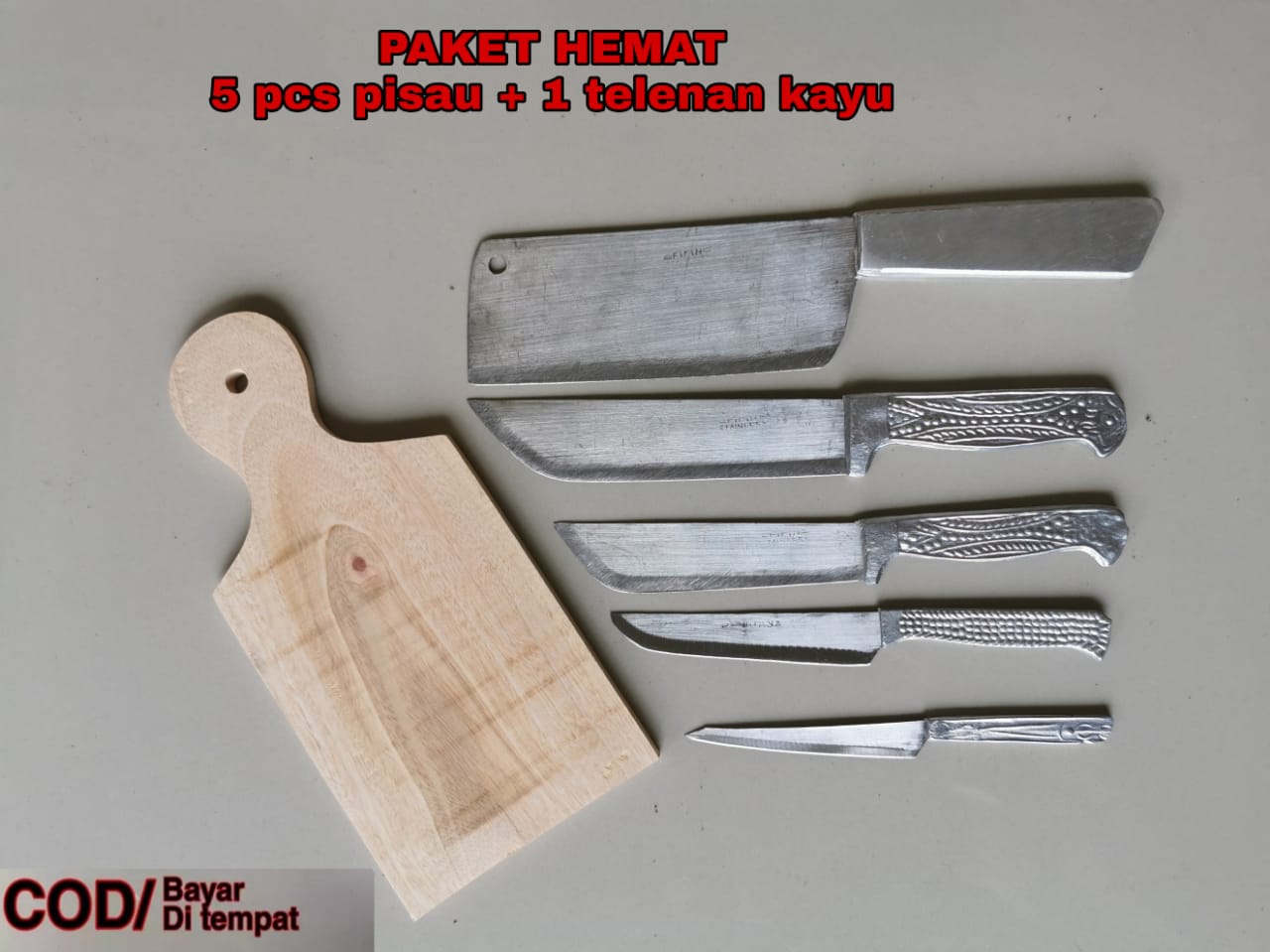 Pisau set 5 in 1 Talenan / pisau dapur / pisau cacah /pisau cincang pisau set 5 in 1 talenan / pisau dapur / pisau cacah /pisau cincang