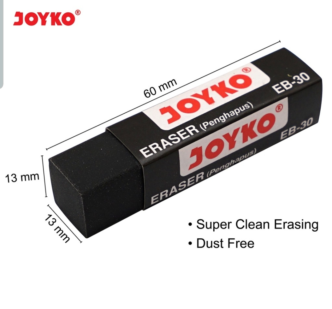 Eraser / Penghapus Joyko EB-30 Hitam Besar (1 pak isi 30 pcs)