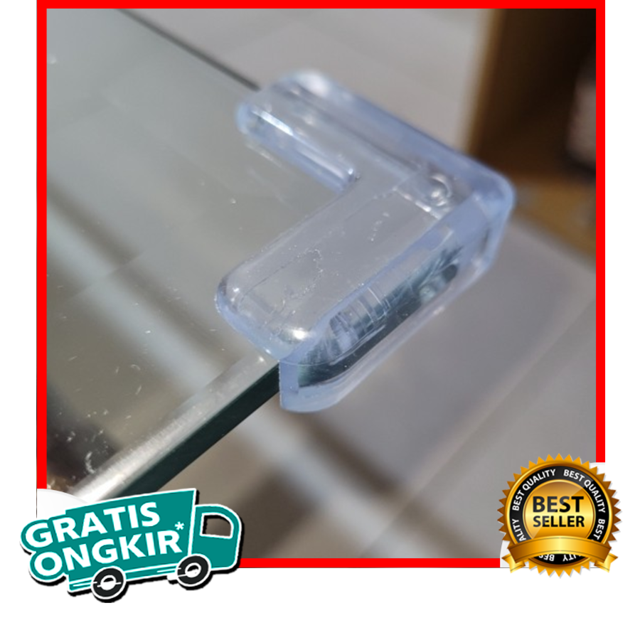 4pcs Karet Pelindung Sudut Siku Pinggiran Meja Tepi Ujung Pinggir Kaca Bantalan Silicon Untuk Ganjal Pengaman Sisi Pojokan Meja Kayu Lem Perekan 3M Kuat