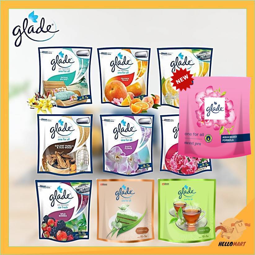 ORIGINAL Glade Pengharum Ruangan Gantung 70 + 5gr / Glade One For All / Car Fresh / HELLOMARTID