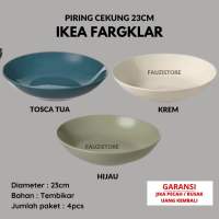 Piring Cekung Diameter 23cm isi 4pcs IKEA FARGKLAR Bahan Tembikar Keramik