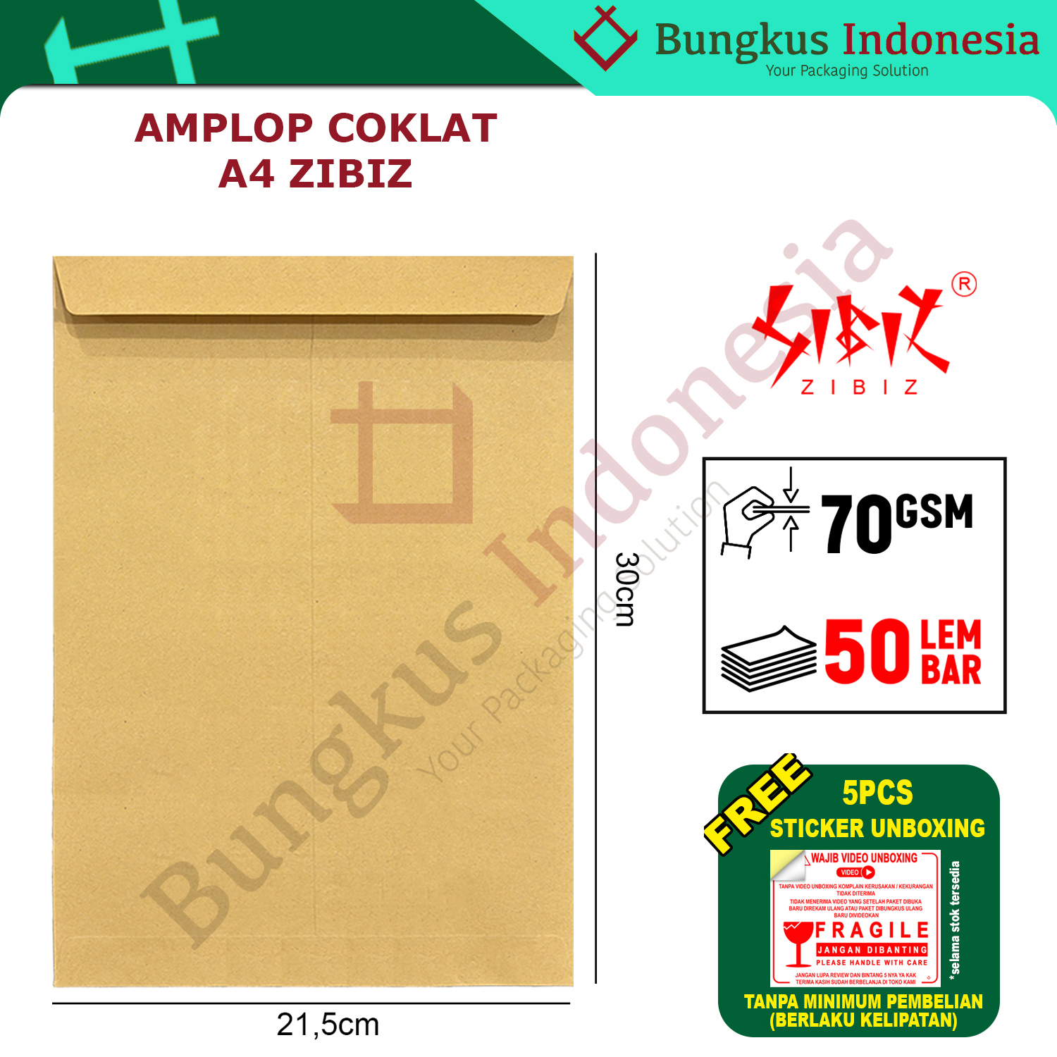 Amplop Coklat A4 215x30cm