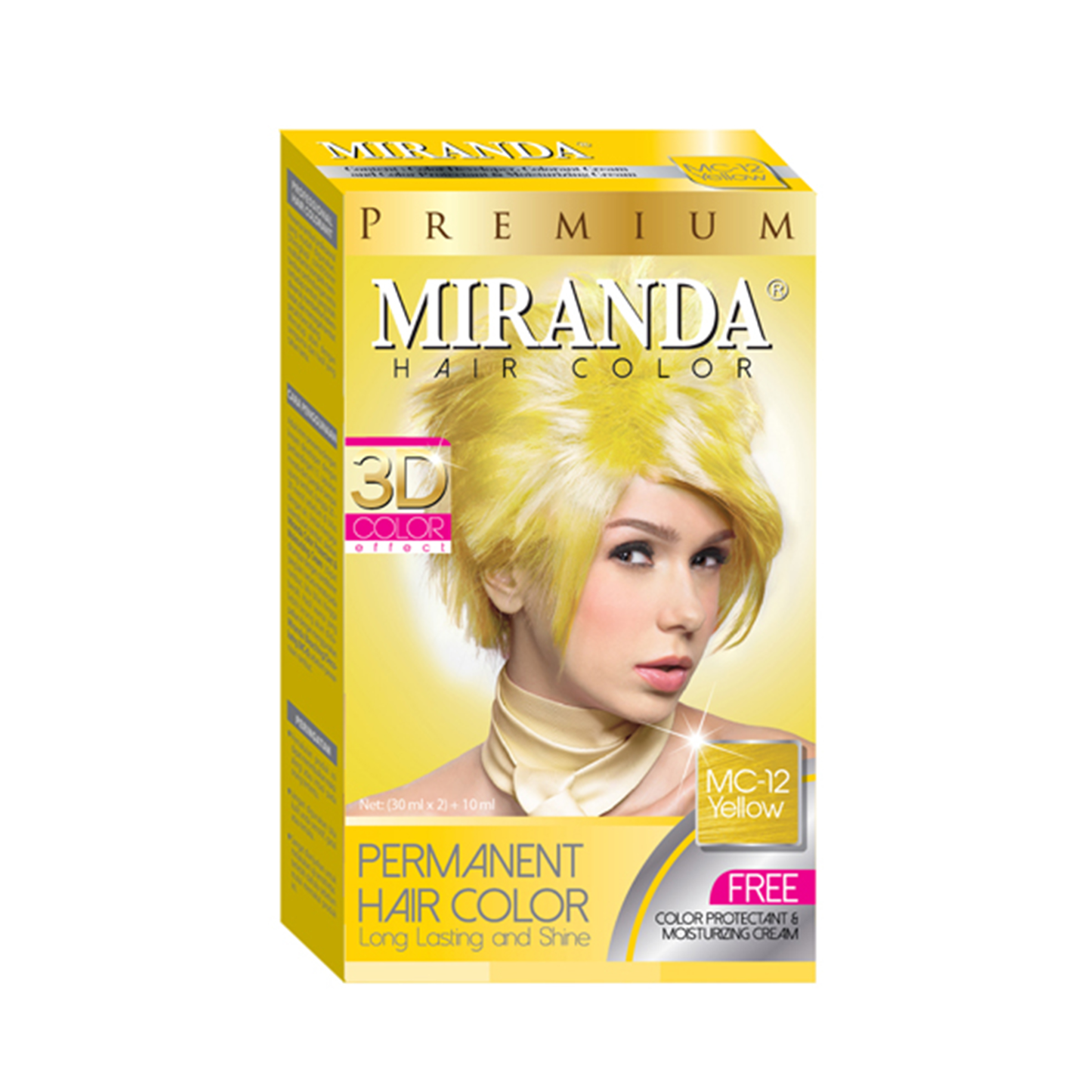 Miranda Premium Hair Color MC-12 Yellow 30 ml / Cat Rambut Warna Kuning