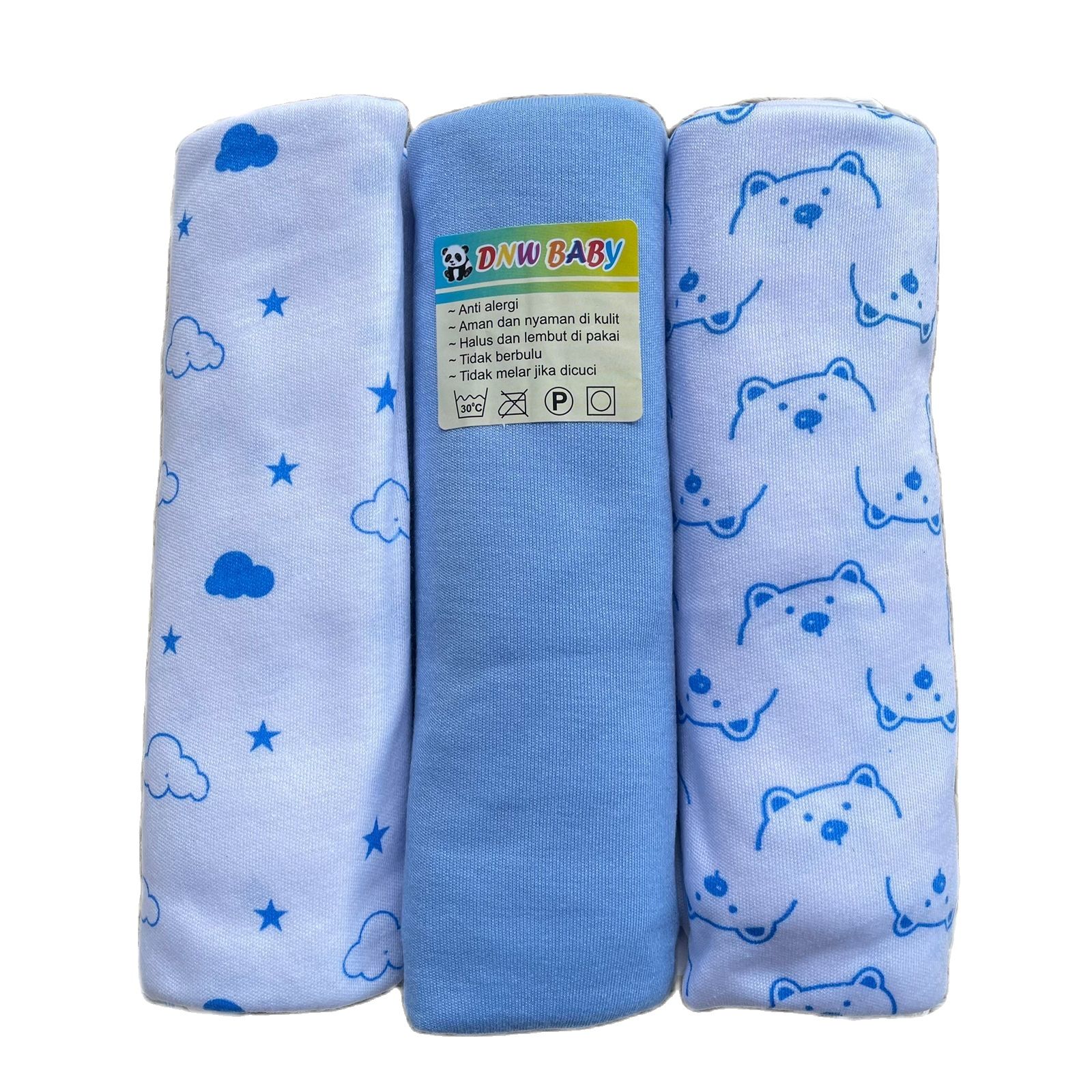 3 PCS Pernel Bayi Biru Motif Kekinian Motif Ukuran 120 x 90 cm / Bedong Bayi Halus Lembut Sukmastore